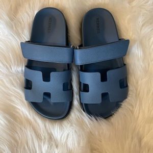 NWT Hermes Chypre Sandals Blue